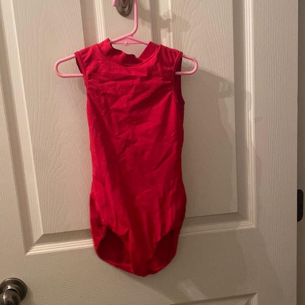 Capezio high neck red leotard